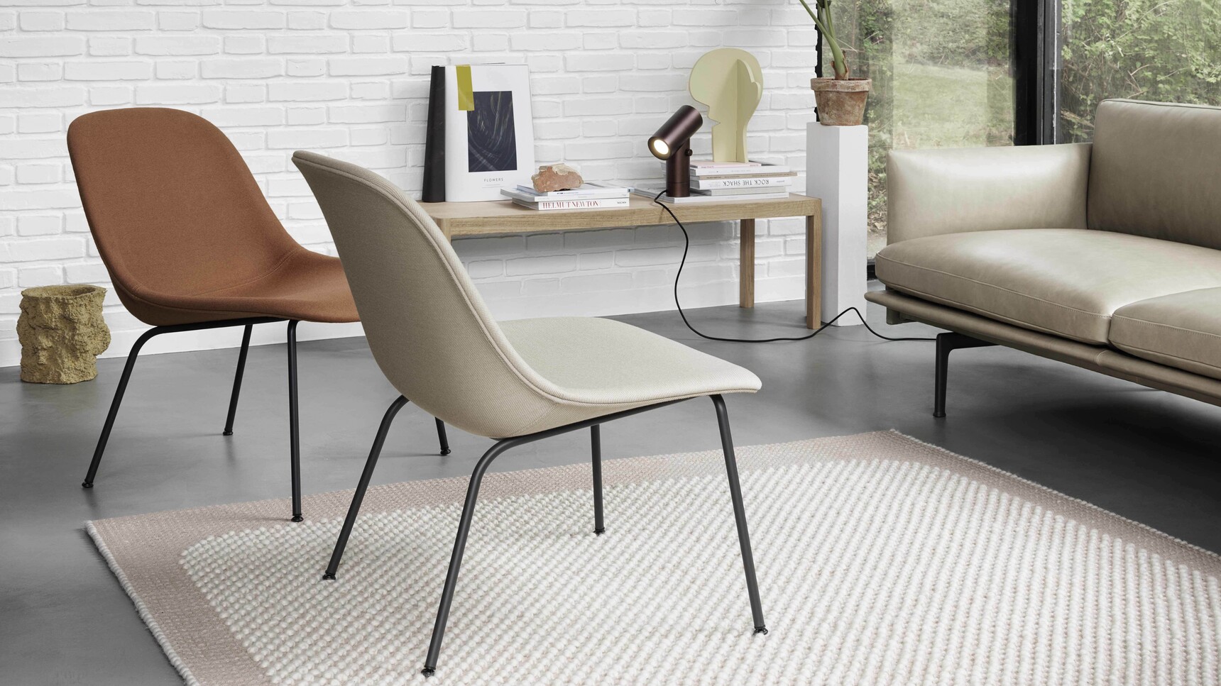 Muuto Fiber Lounge Chair Four Leg Tube Base Hunts Office