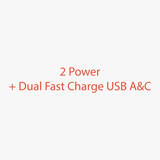 2 Power + Dual Fast Charge USB A&C