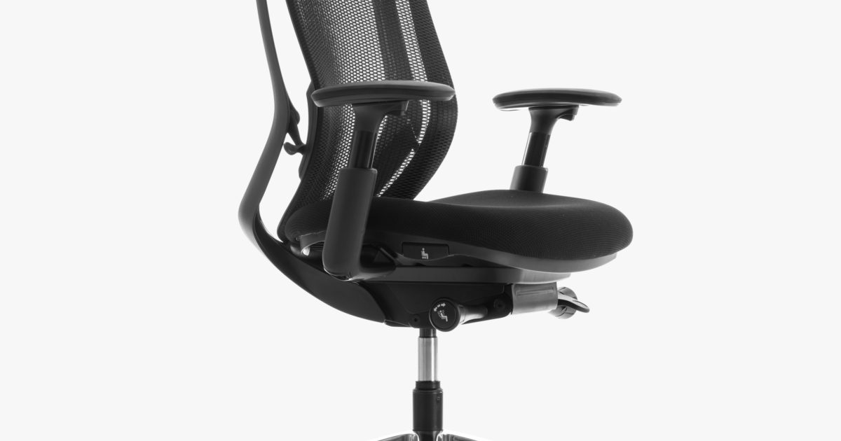 Okamura Sylphy High Back Office Chair Black Polished Hunts Office