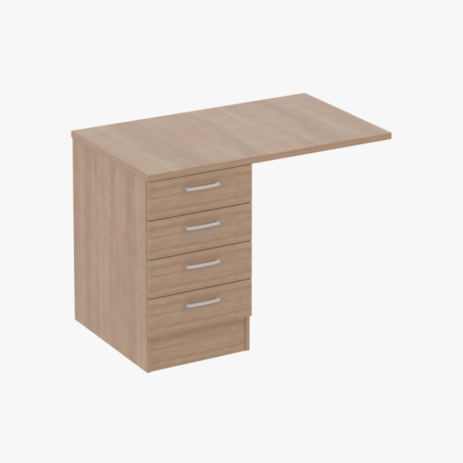 Elite Four Drawer Desk High Pedestal with Overhanging… | Hunts Office